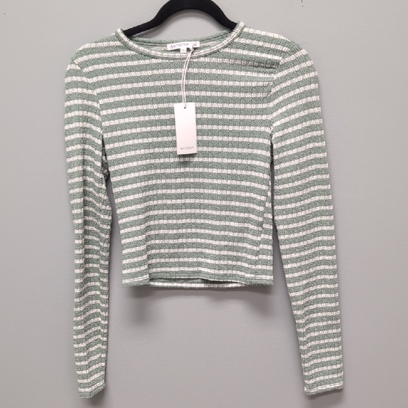 Antistar Striped Green and White Women's Top Size Small - Picture 1 of 4
